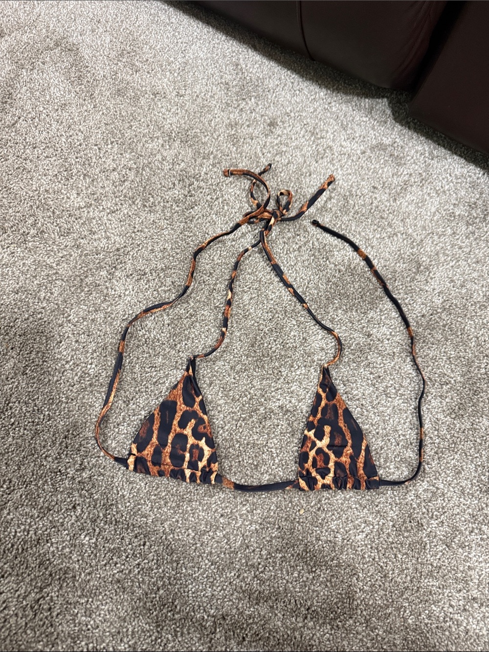 $5 for $20 min order ! Fashion Nova Leopard Print Triangle Bikini Top